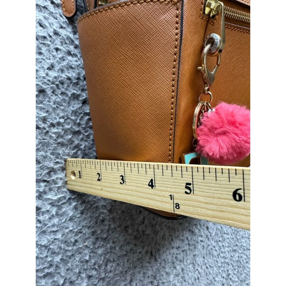 Henri Bendel Leather 57th School & Work Backpack Bag‎ Brown w/ Keychains